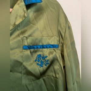 Vintage silky button up sleepy blouse